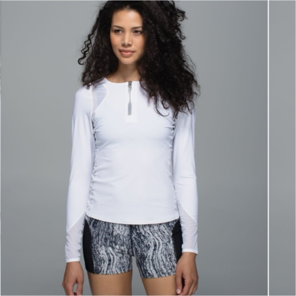 Lululemon Water: Sun Runner 1/2 Zip Long Sleeve Top White Sz 8